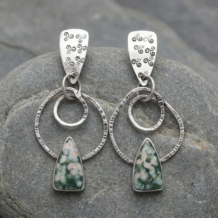Vintage Emerald Double Hoop Earrings