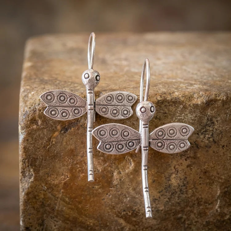 Vintage Dragonfly Drop Earrings