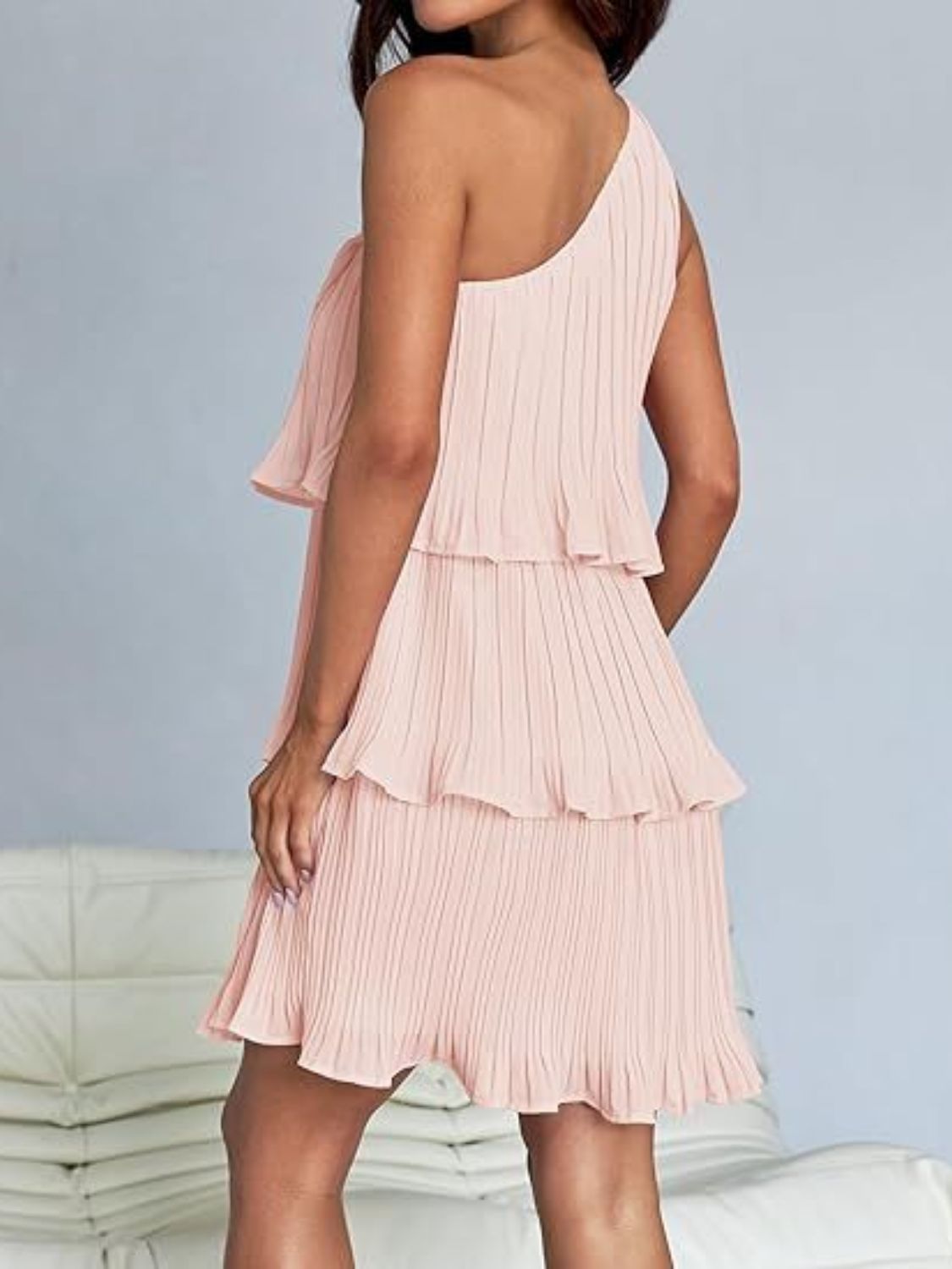 Aurora - Layered One-Shoulder Mini Dress