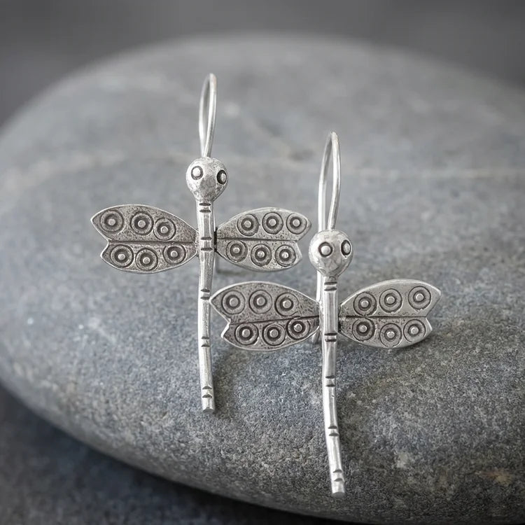 Vintage Dragonfly Drop Earrings