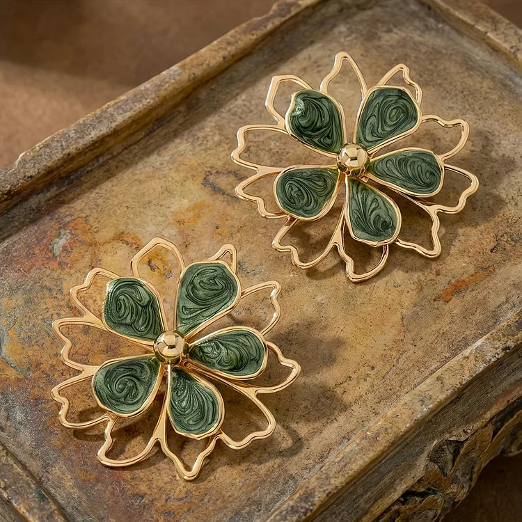 Emerald Bloom Statement Earrings