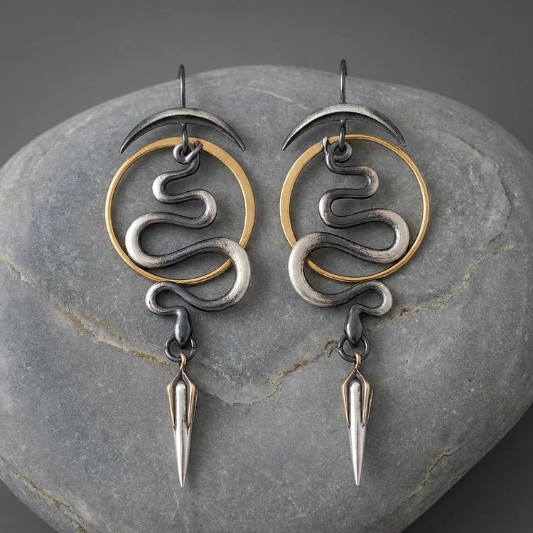 Irregular Geometric Spiral Earrings Serpentine