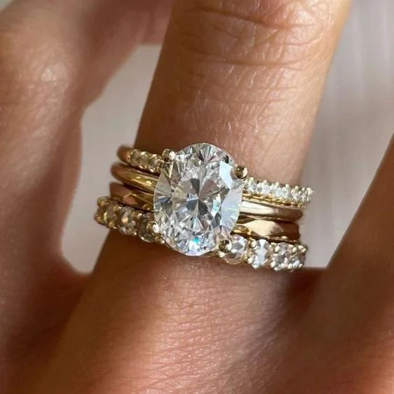 Vintage Crystal Spark Ring Set