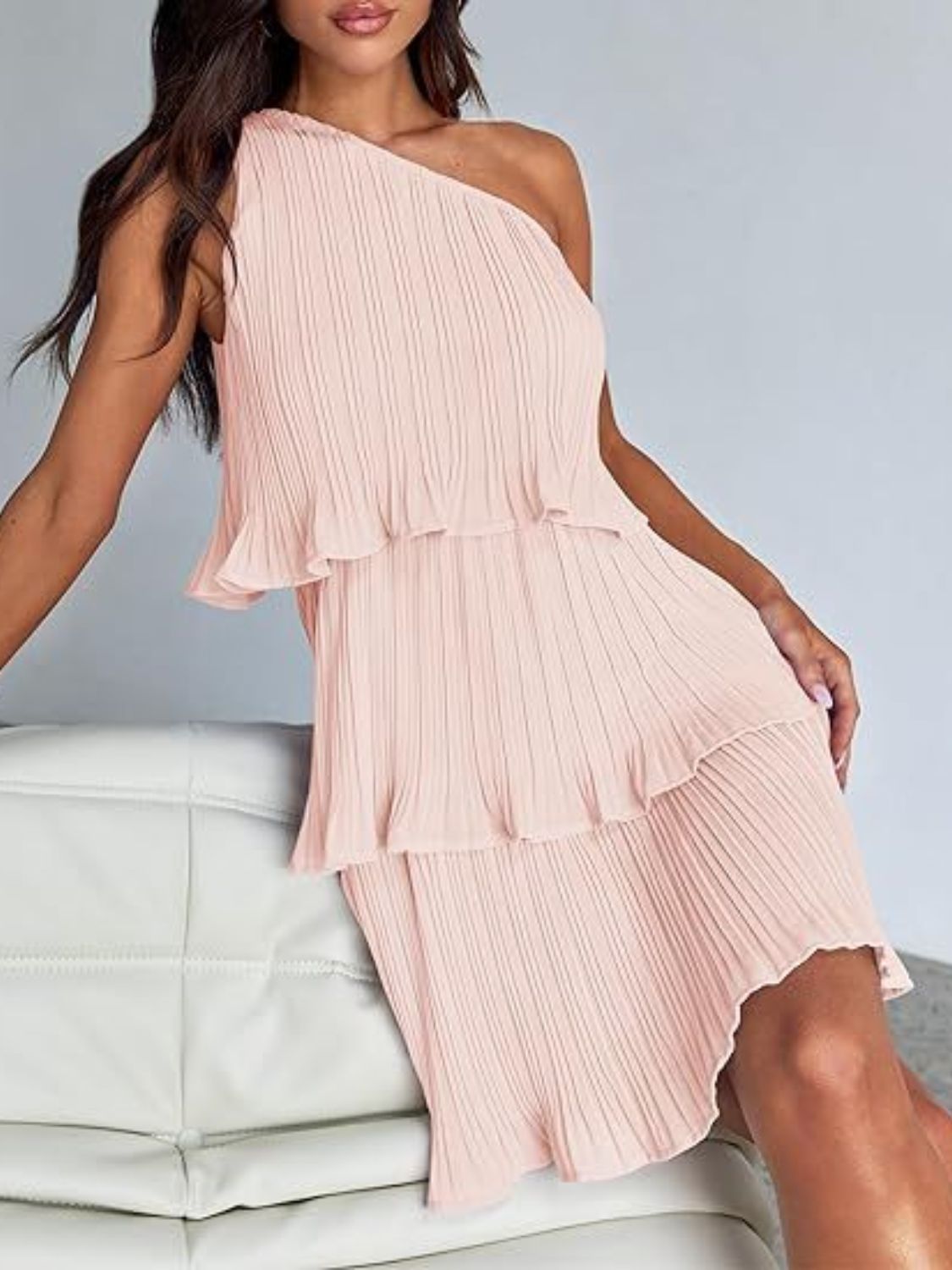 Aurora - Layered One-Shoulder Mini Dress