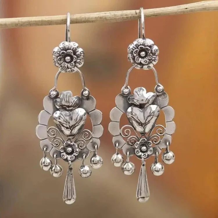 Bohemian Bloom Engraved Earrings