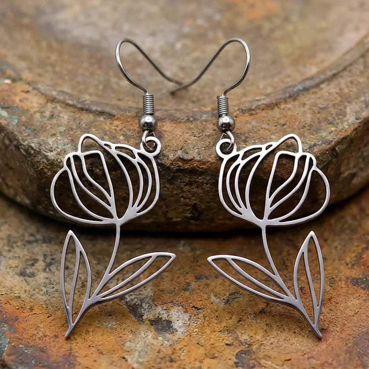 Vintage Tulip Drop Earrings