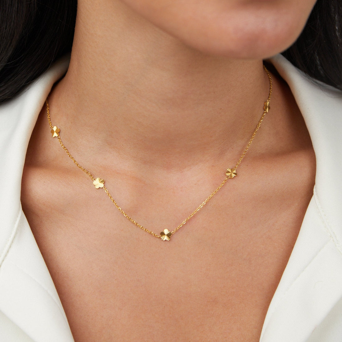 Flower Art Chain Necklace
