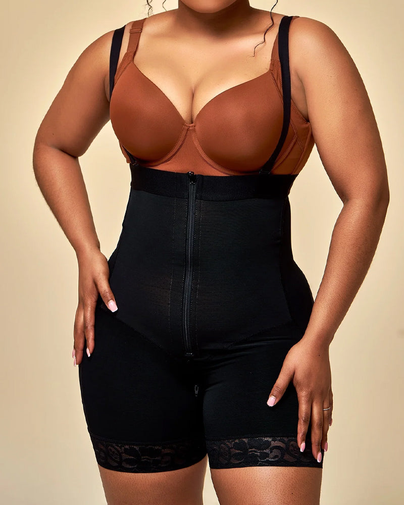 Compression Tummy Control Zipper Bodysuit