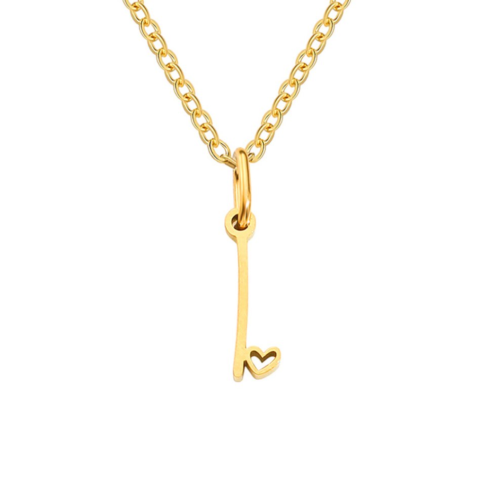 Alphabet Letter Heart Necklace