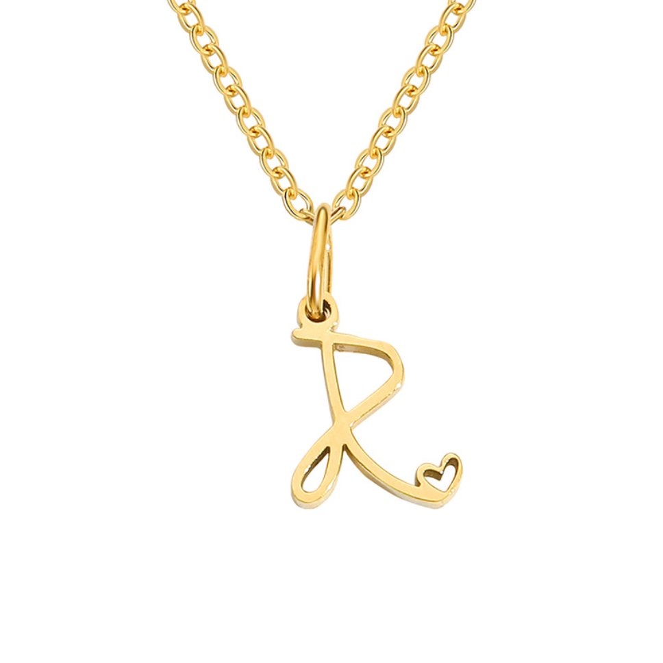 Alphabet Letter Heart Necklace