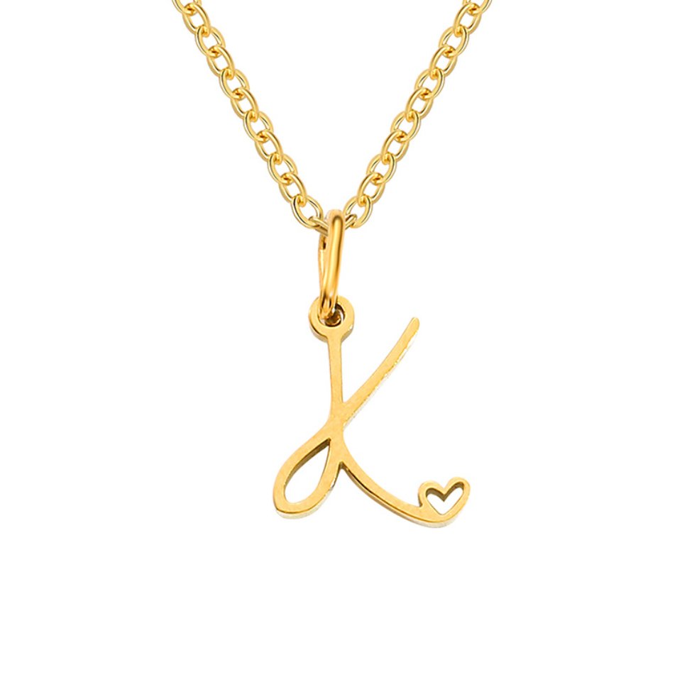Alphabet Letter Heart Necklace
