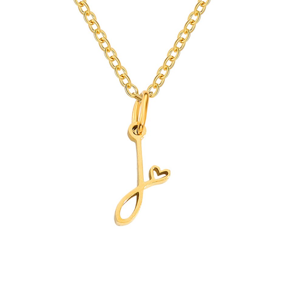 Alphabet Letter Heart Necklace
