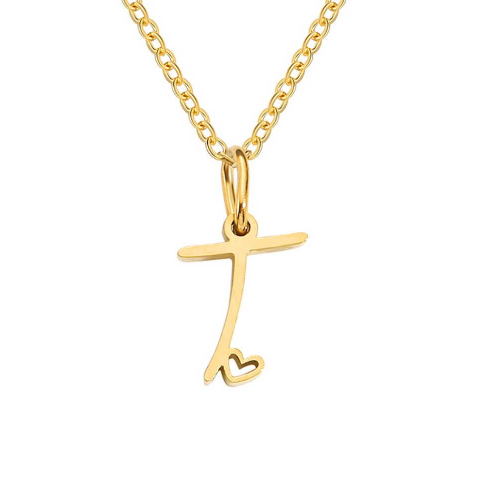 Alphabet Letter Heart Necklace