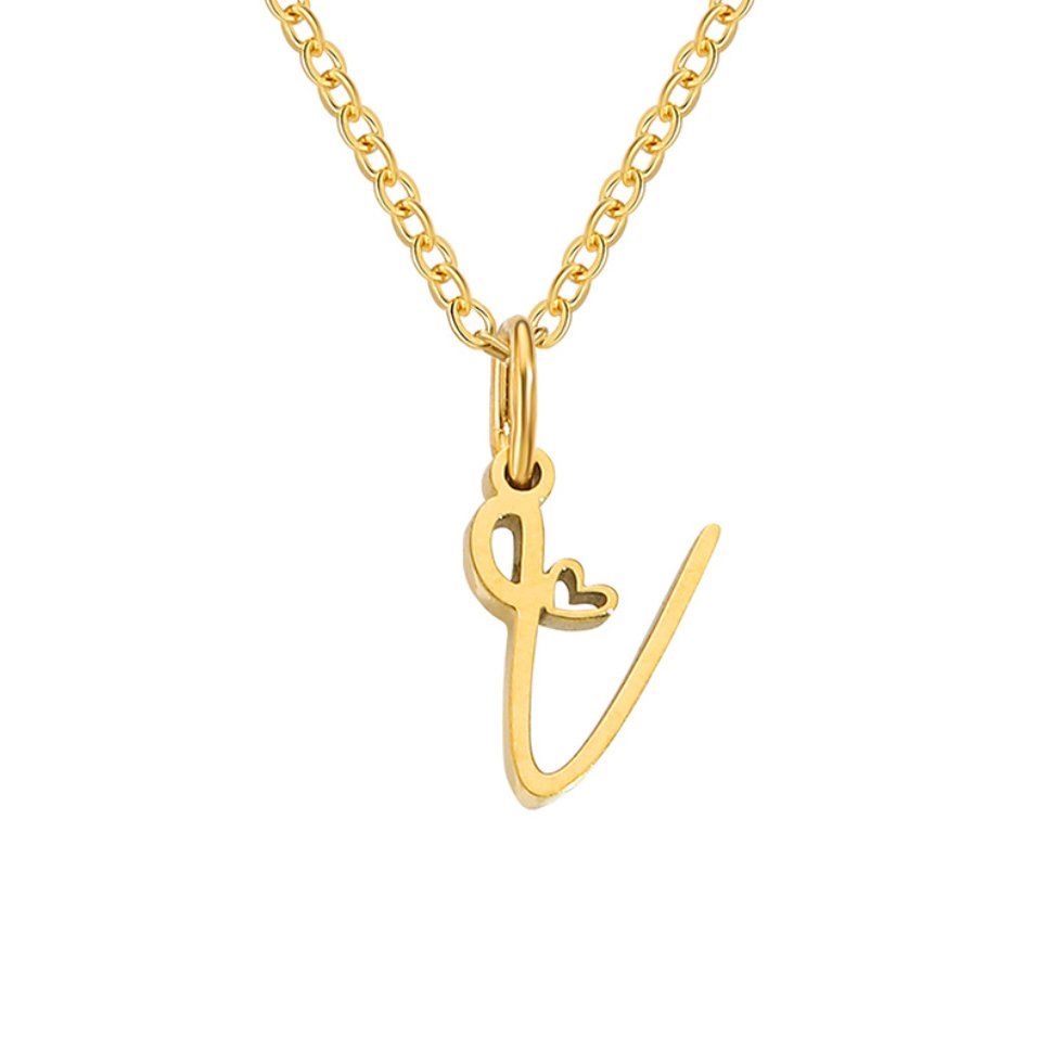 Alphabet Letter Heart Necklace