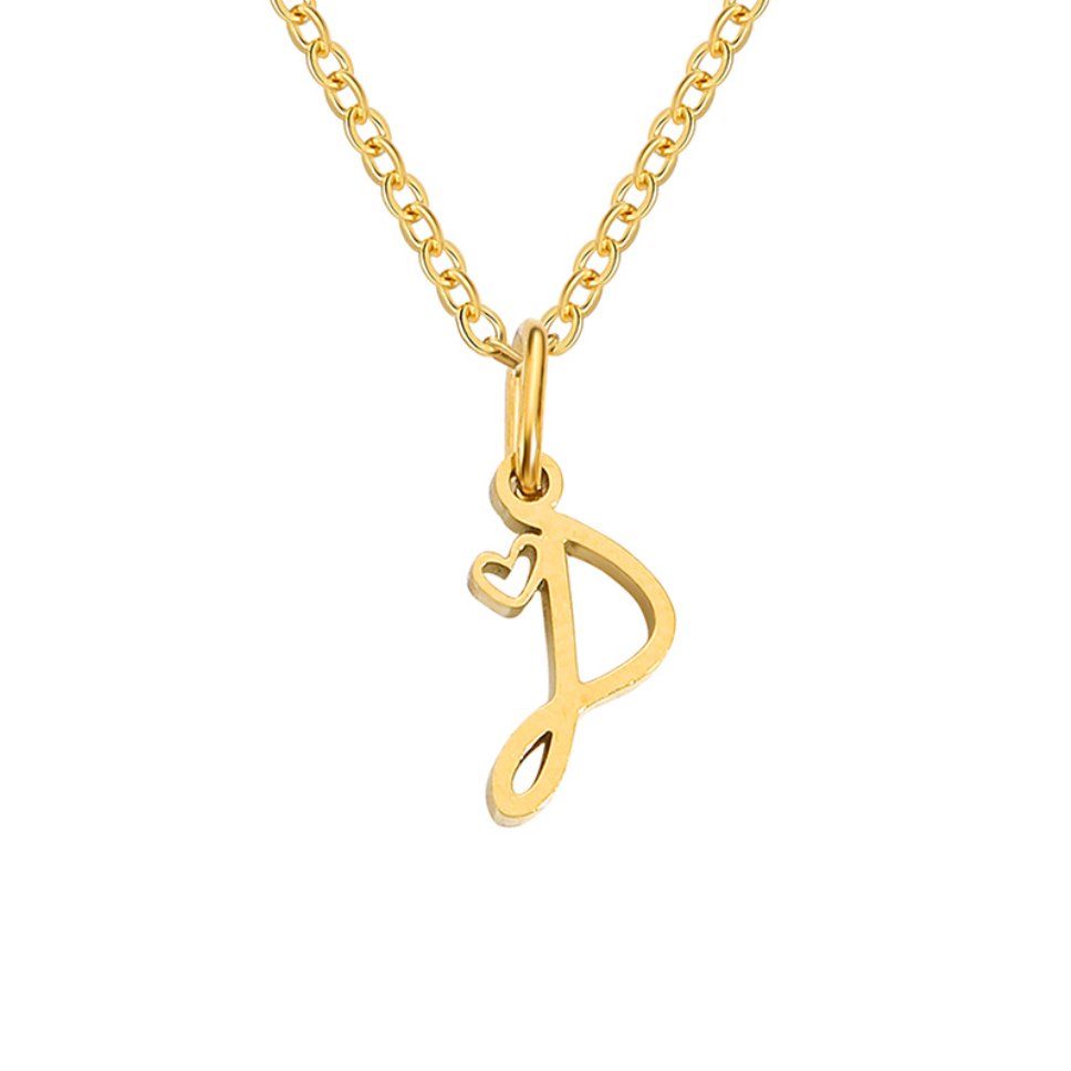 Alphabet Letter Heart Necklace