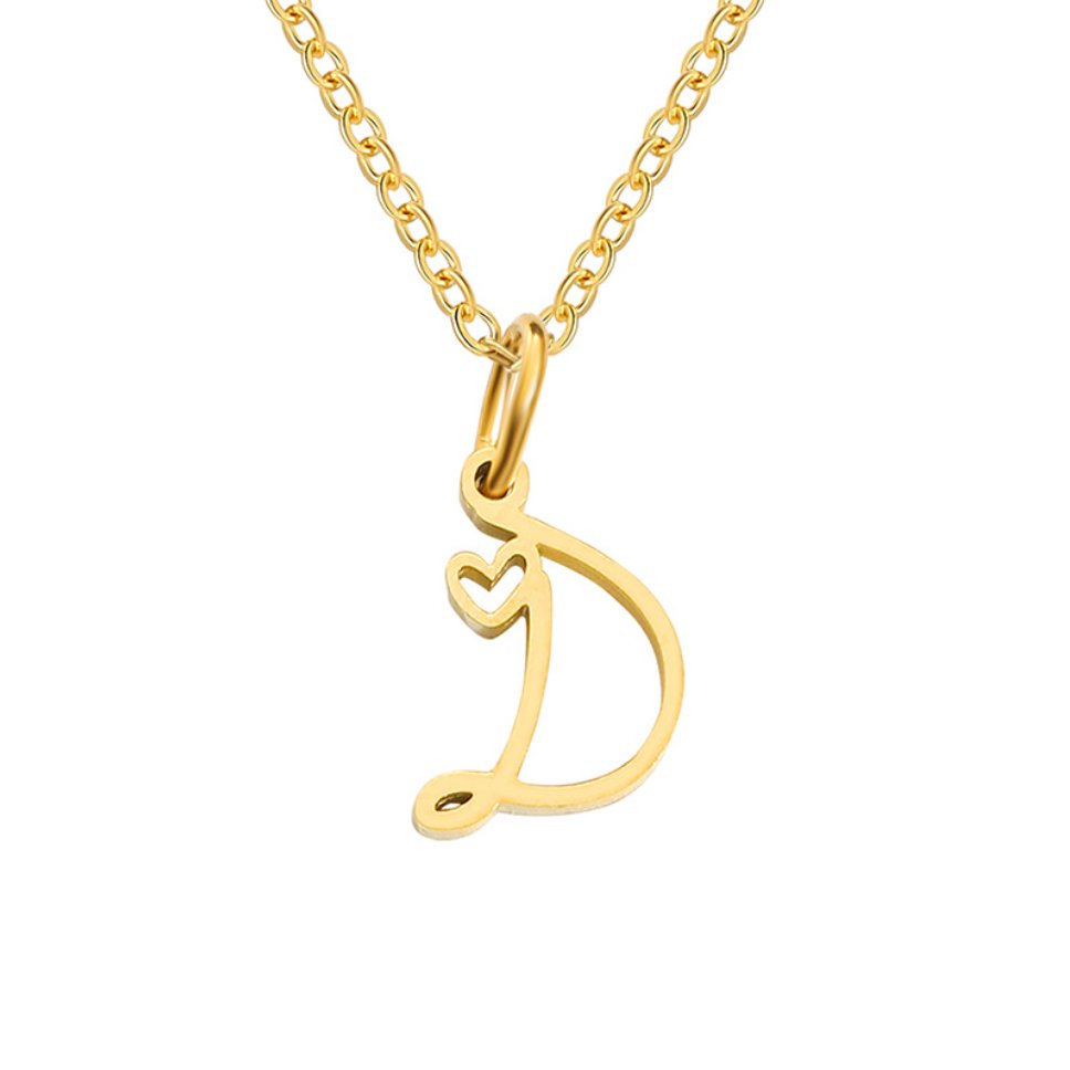 Alphabet Letter Heart Necklace