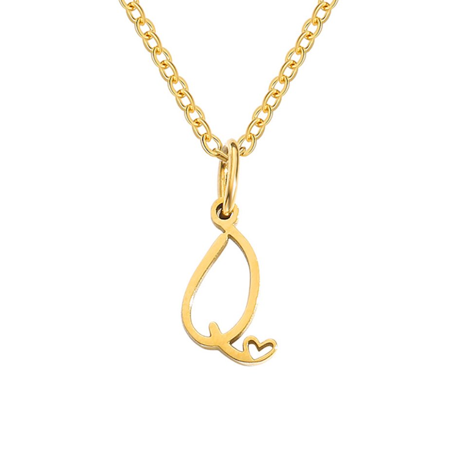 Alphabet Letter Heart Necklace