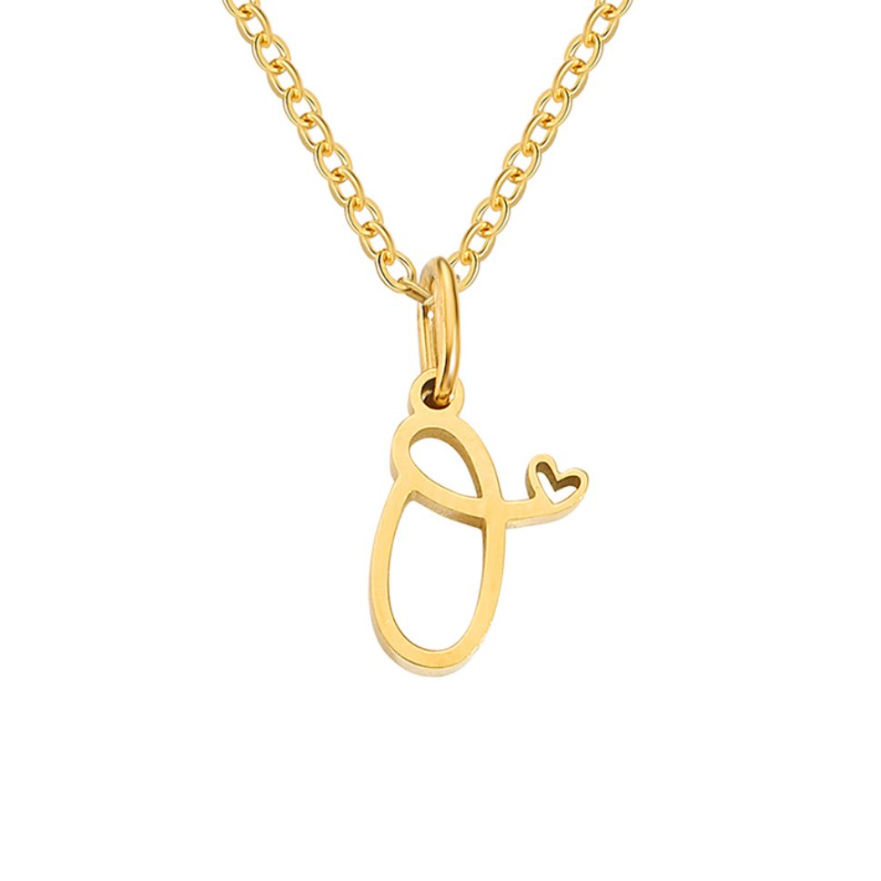 Alphabet Letter Heart Necklace