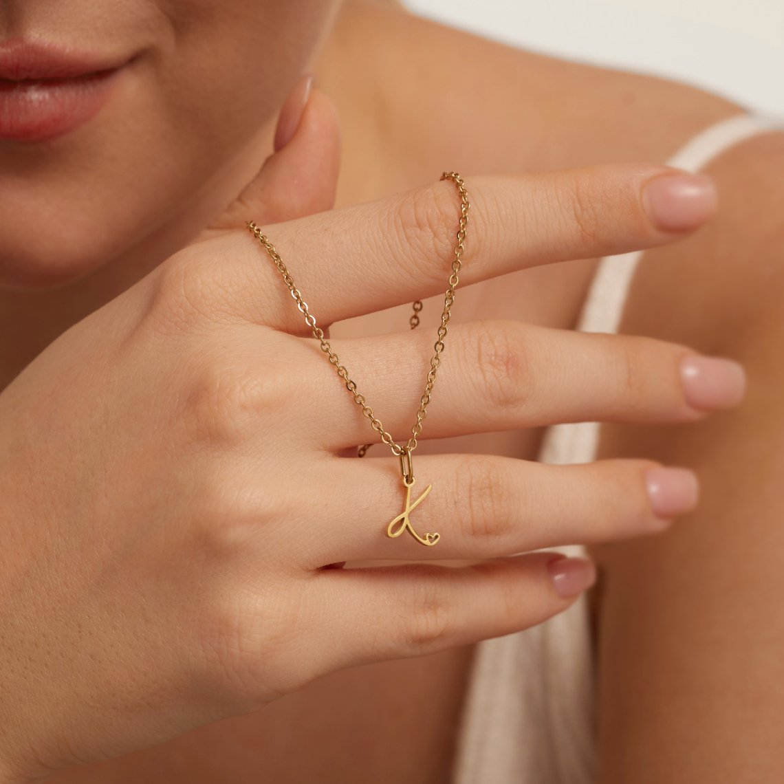 Alphabet Letter Heart Necklace
