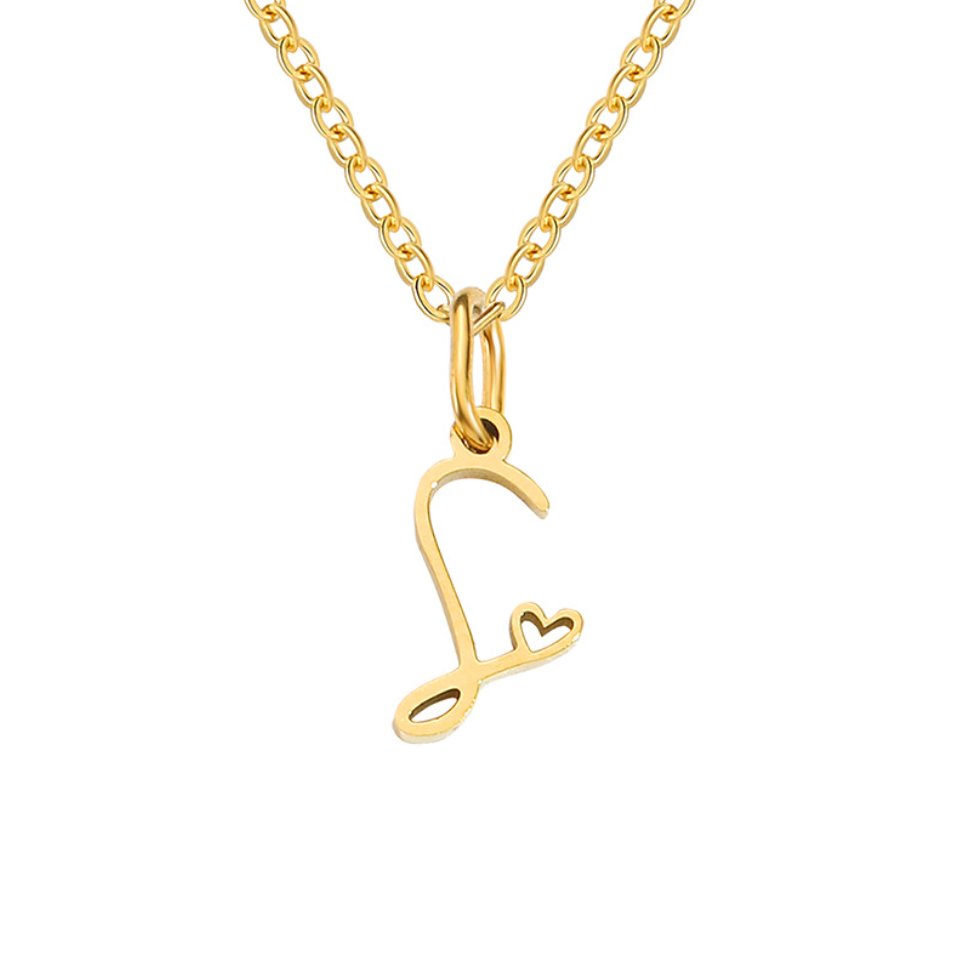 Alphabet Letter Heart Necklace