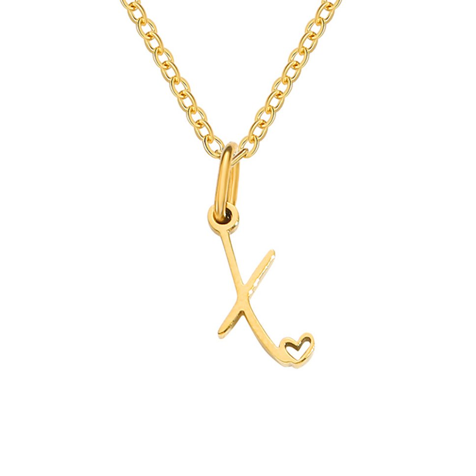 Alphabet Letter Heart Necklace