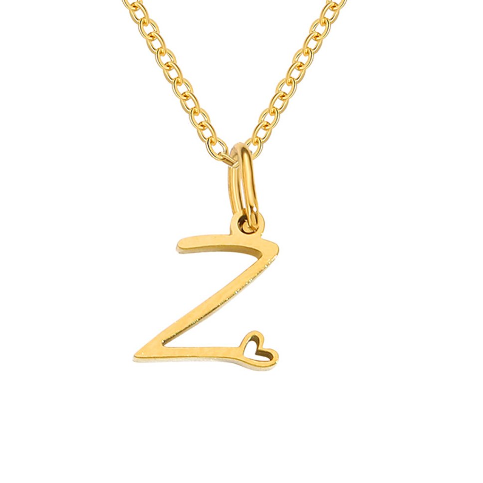 Alphabet Letter Heart Necklace
