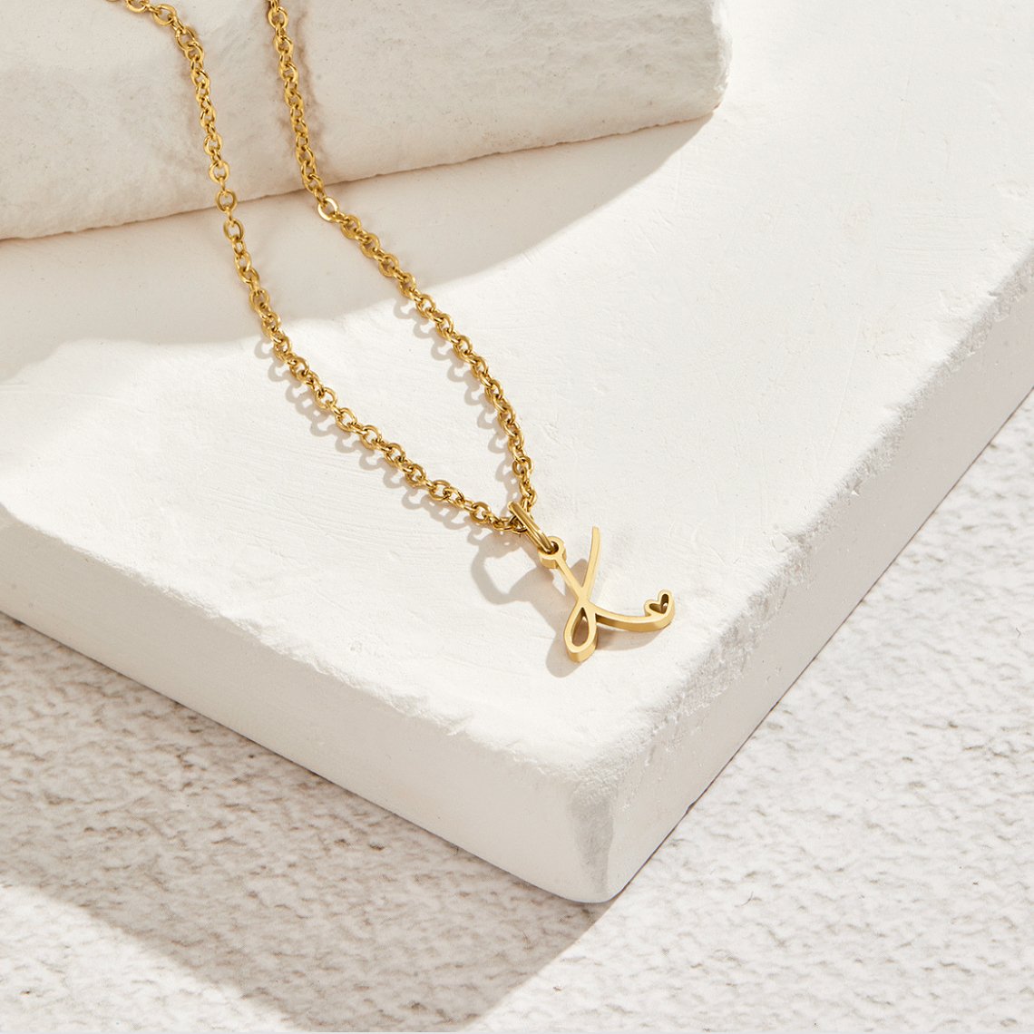 Alphabet Letter Heart Necklace
