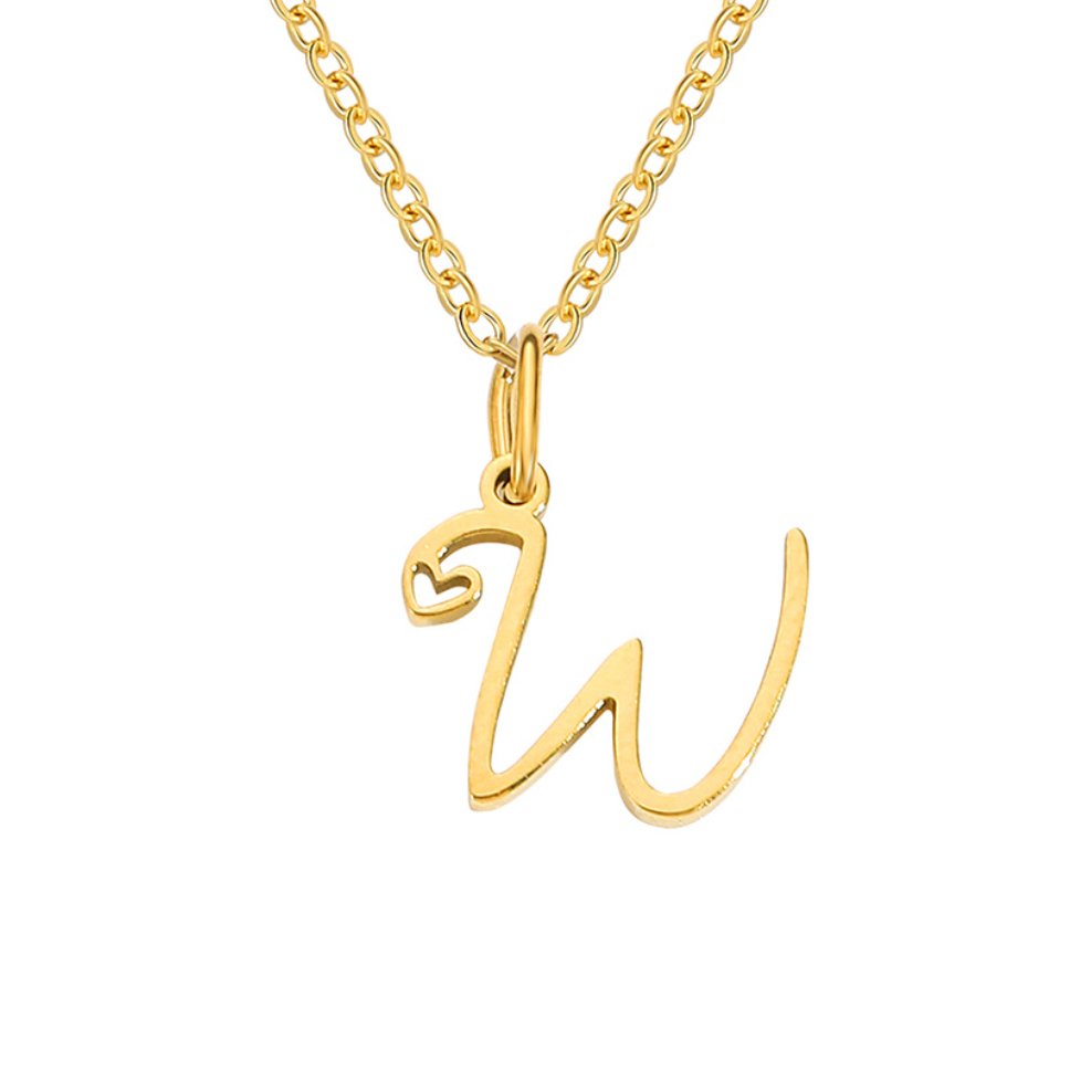 Alphabet Letter Heart Necklace