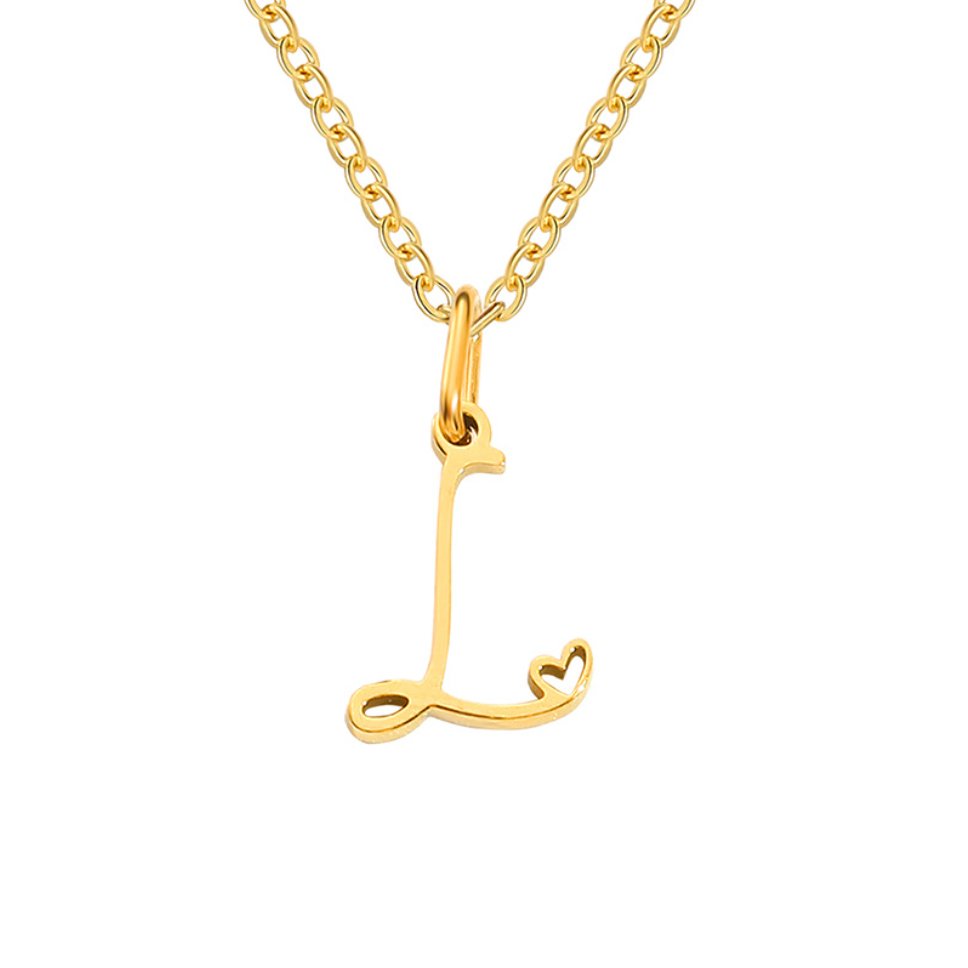 Alphabet Letter Heart Necklace