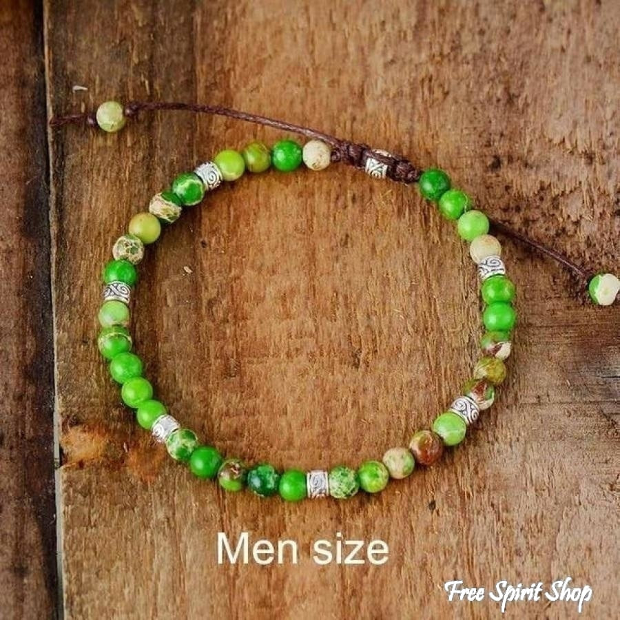 Handmade Purple Jasper Stone Adjustable Bracelet