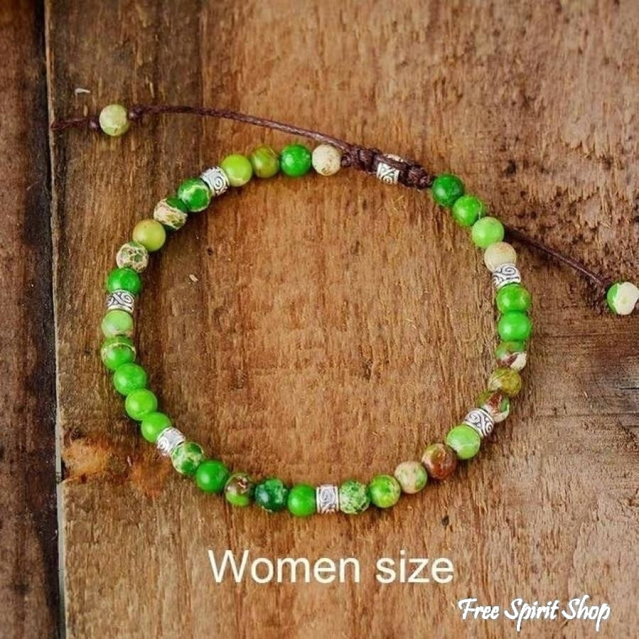 Handmade Purple Jasper Stone Adjustable Bracelet