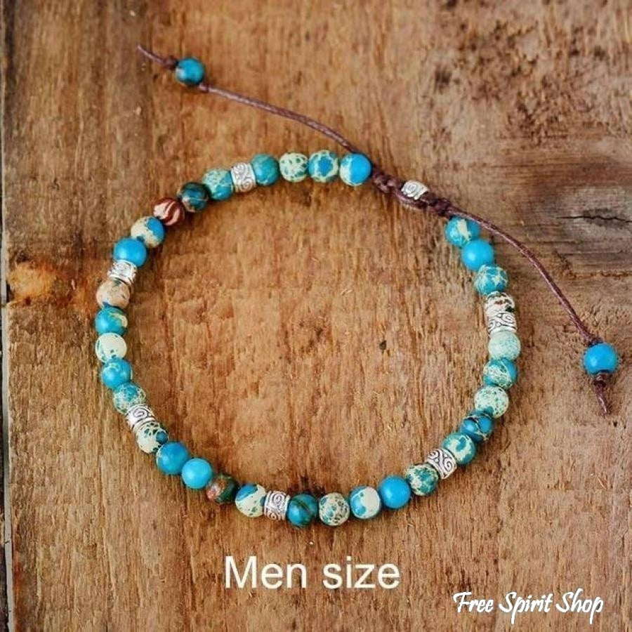 Handmade Purple Jasper Stone Adjustable Bracelet