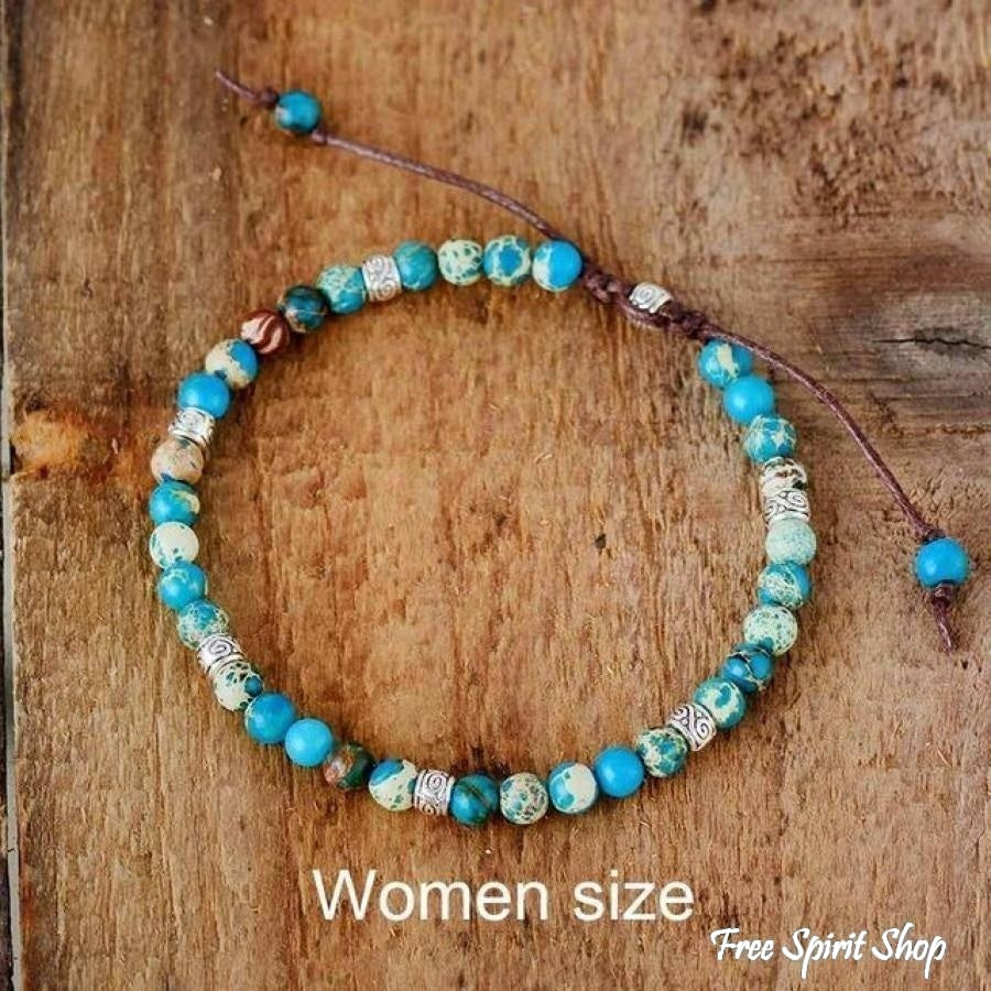 Handmade Purple Jasper Stone Adjustable Bracelet