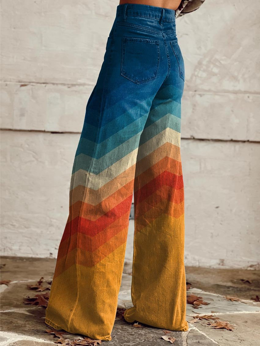 Léa™ - Chic Vintage Zigzag Trousers