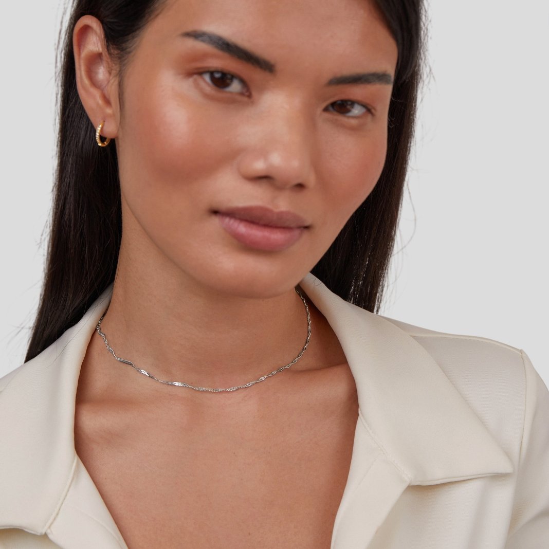Mila Twist Moon Chain Necklace