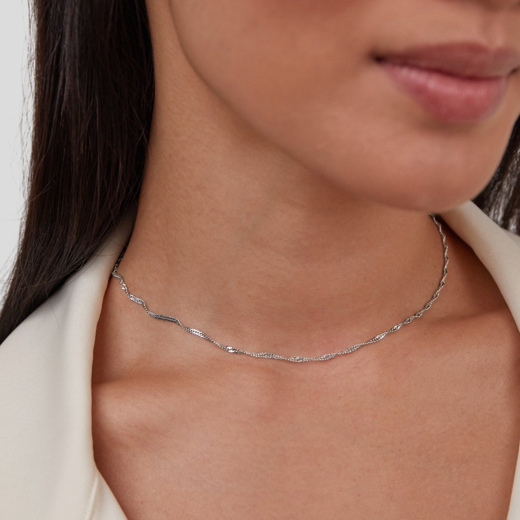 Mila Twist Moon Chain Necklace