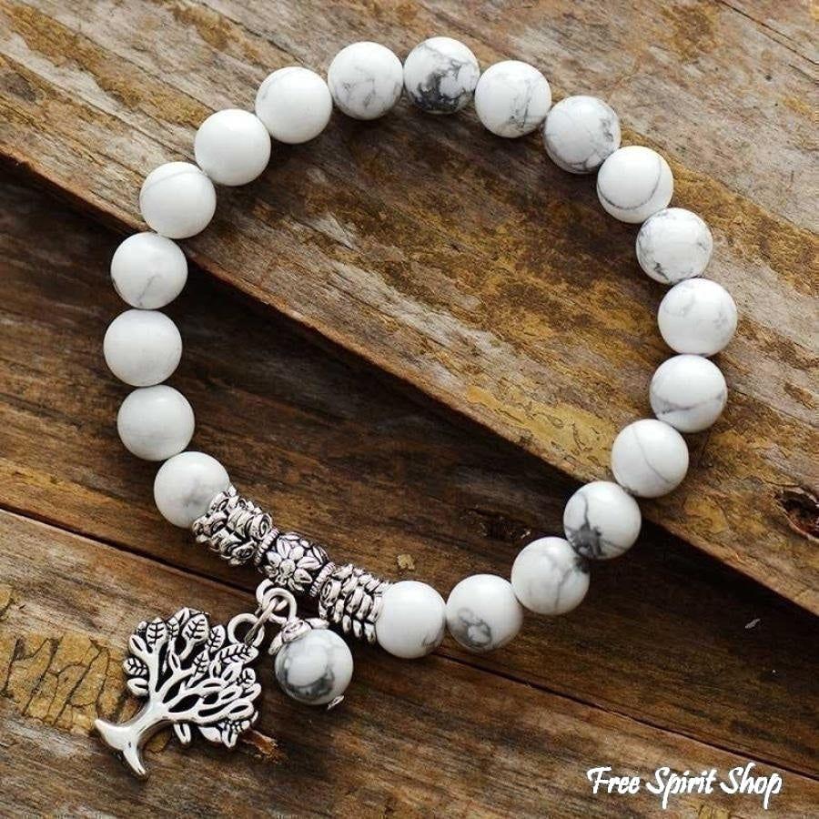 Natural Amazonite Tree Of Life Bead Bracelet