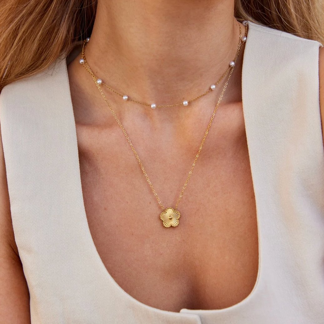 Nura Pearl Charm Necklace