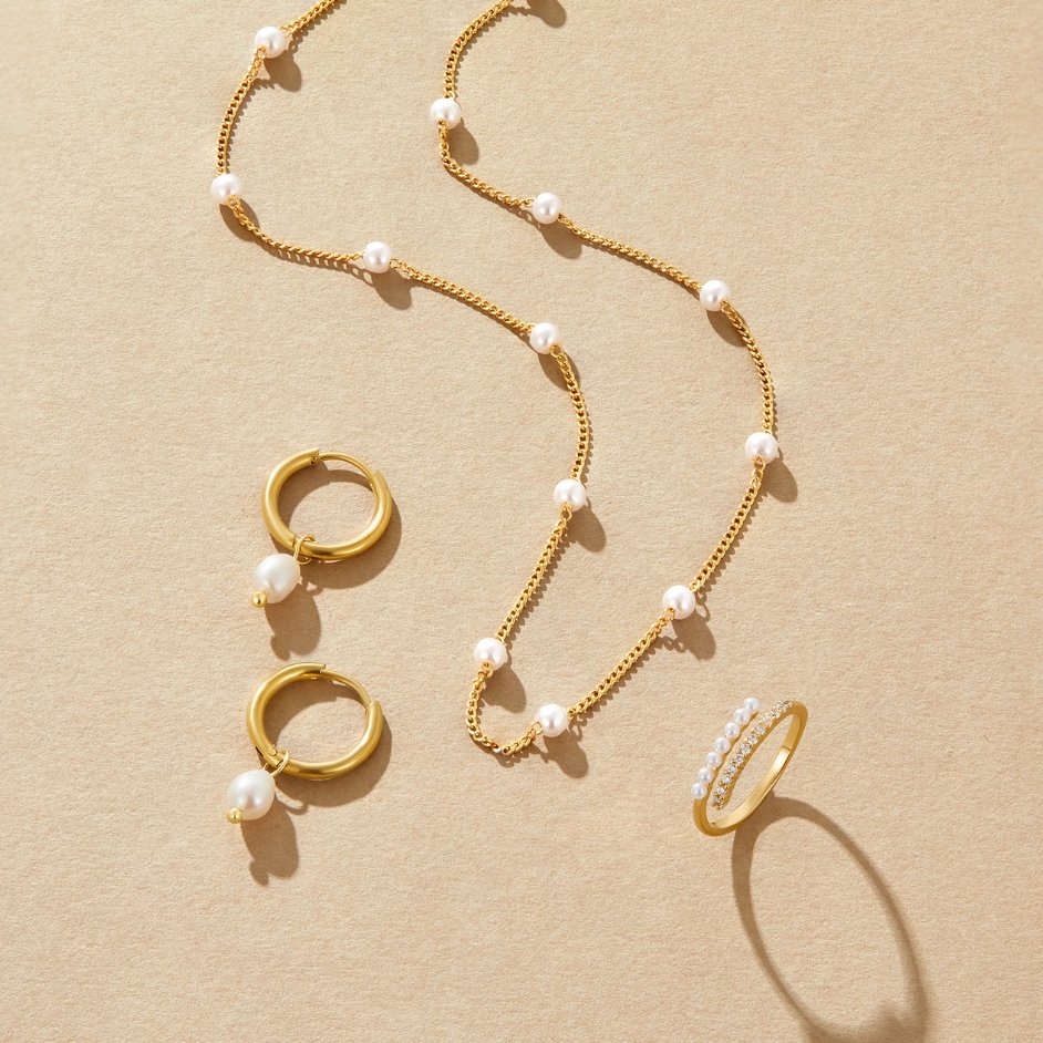 Nura Pearl Charm Necklace
