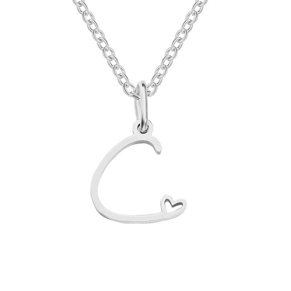 Kaylee Letter Heart Necklace