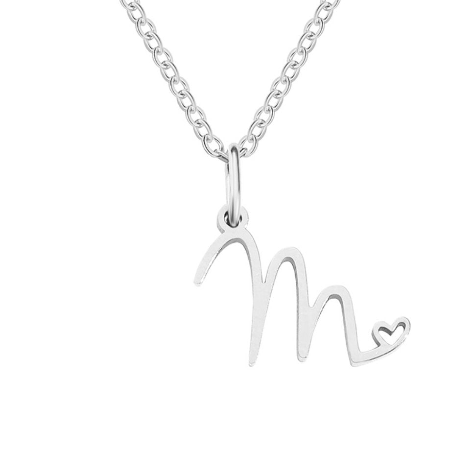 Kaylee Letter Heart Necklace