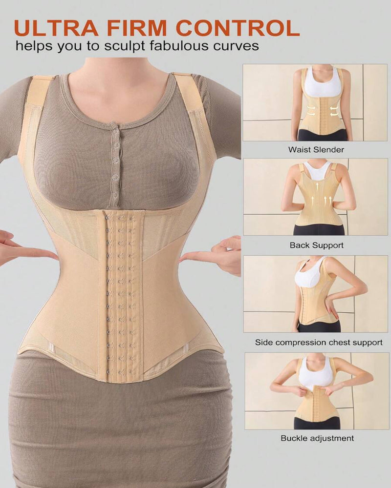 Women's Mesh Adjustable Straps Waist Trainer Body Shaper